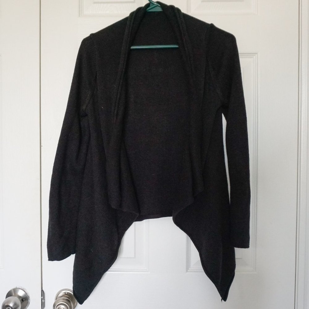 Black Knit Cardigan, shawl opening